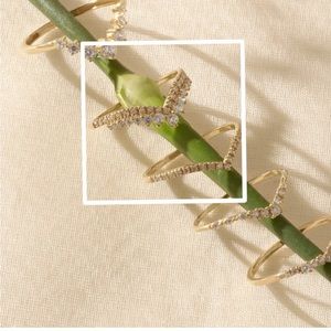 Two 14k Gold Stackable CZ Rings - size 7 1/4